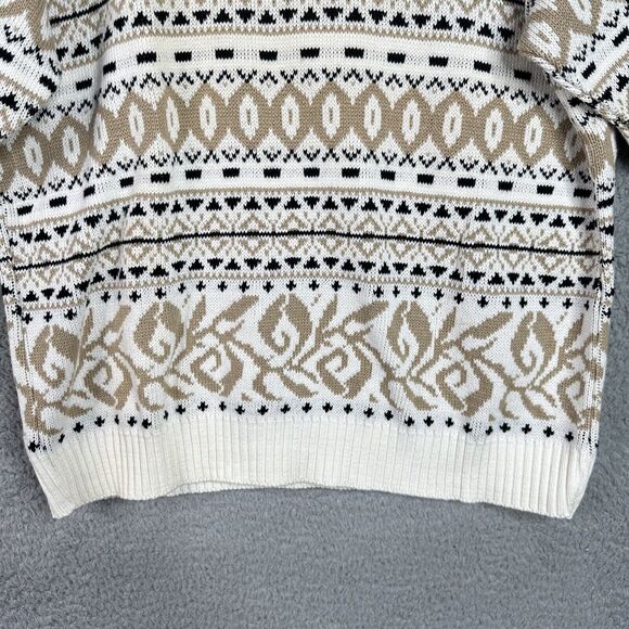 Vintage 90s Made in USA Short Sleeve Knit‎ Sweater L – Retro Geometric Pattern - Picture 3 of 11